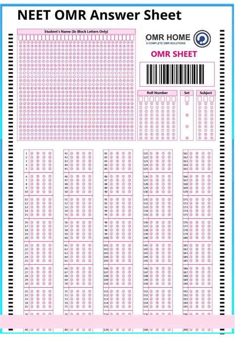 Neet Omr Sheet Pdf For Practice Exam Topperpoint