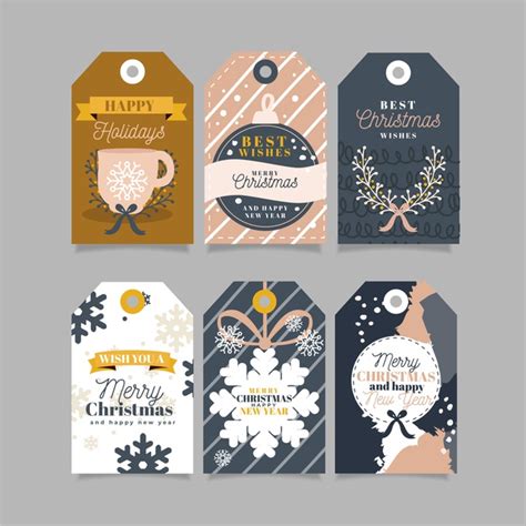 Free Vector | Flat design christmas badge collection