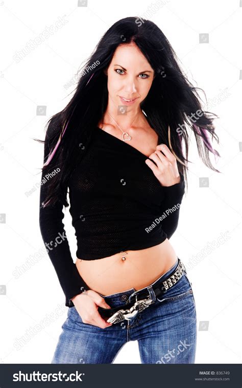 Sexy Brunette Fashion Model Black Net Stock Photo 836749 Shutterstock