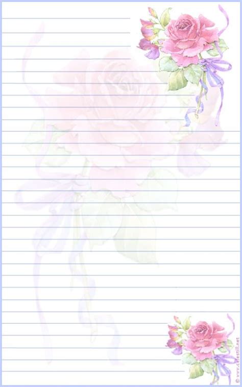 Papier à Lettre Imprimable Rose Writing Paper Printable Stationery