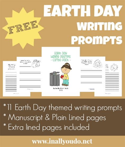 Earth Day Writing Prompts FREEbie In All You Do