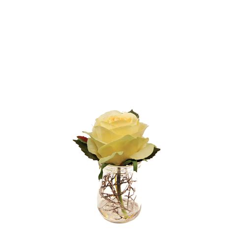 Rose En Illusion D Eau Artificielle H Couleur Jaune Sia Deco La Redoute