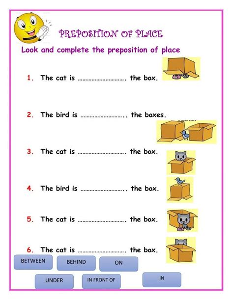 Preposition Of Place Interactive Worksheet Edform