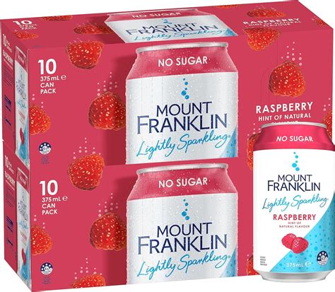 Mount Franklin Lightly Sparkling Water Raspberry Multipack Cans 20 X 375 Ml Au