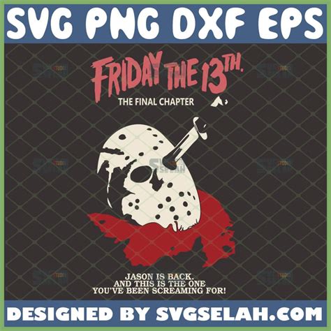 Friday The 13th Final Chapter Svg Silhouette File Jason Voorhees Mask