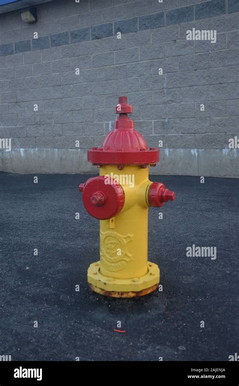 A Red And Yellow Fire Hydrant Stock Photo Alamy