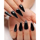 Amazon ANDGING Press On Nails Short Medium Stiletto Fake Nails For Women With Nude Pink