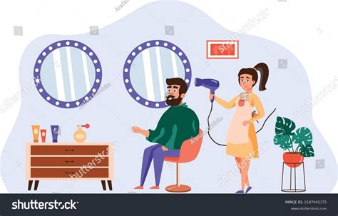 Beauty Salon People Character Scenes Flat Stock Vector (Royalty Free ...