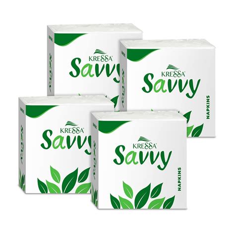 Kressa Savvy Tissue Paper Napkins 1 Ply 80 X 4 320 Pulls Pack Of 4