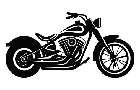 Motorcycle vector black and white silhouette isolated on a white ...