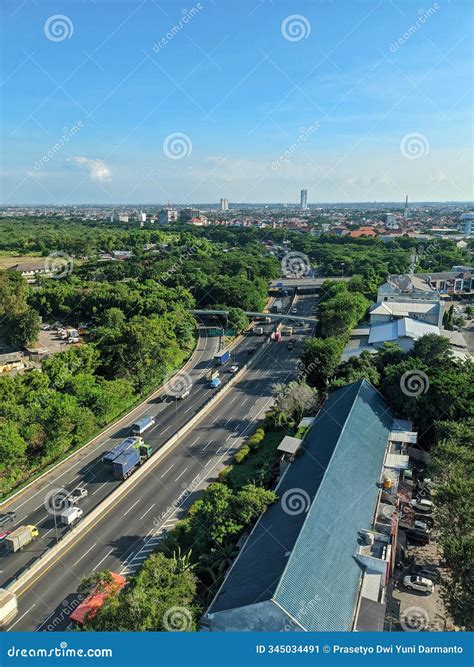 Surabaya Gresik Toll Road Traffic Flow during the Day Stock Image