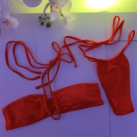 Women S Orange Bikinis And Tankini Sets Depop