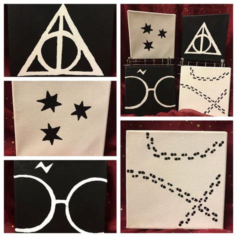 Harry Potter Inspired Wall Art Harry Potter Diy Hand Painted Black