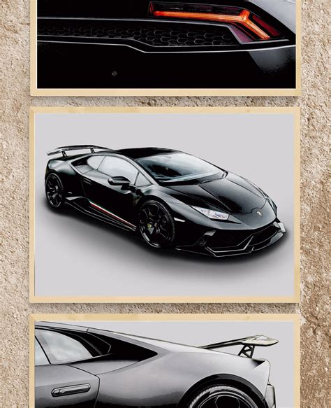 Lamborghini Huracan Black Lateral poster print, Lamborghini poster ...