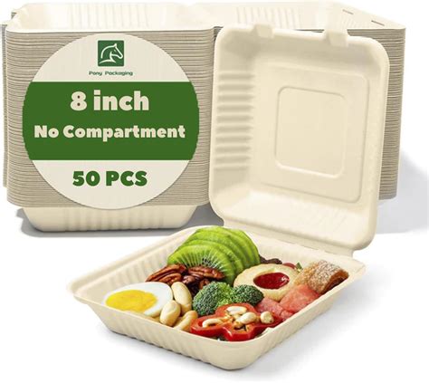 Amazon Pami Compostable X Pack Clamshell Take Out