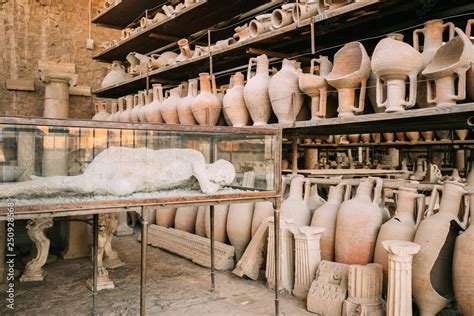 Pompeii, Italy. Artifacts In Granary Of Pompeii Stock Photo | Adobe Stock