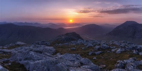 Wallpaper: Foggy Mountain Sunrise in Scotland's West Highlands