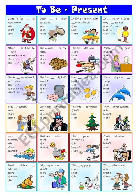 Verb To Be Present Exercises [3 Tasks] 2 Pages Editable