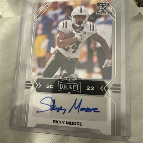 Leaf Draft Football Skyy Moore Rookie Rc Auto Ba Sm Kansas City