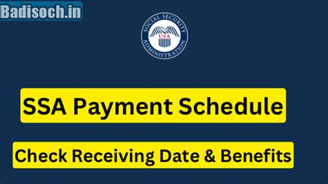 Ssa Payment Schedule Check Receipt Date Benefits And