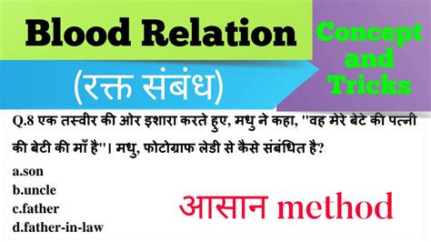 रक्त संबंध Blood Relation Reasoning Tricks Simple Method To Solve