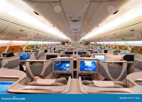 Emirates Airbus A380 Business Class Interior Editorial Photo - Image of ...