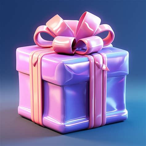 Premium Photo Purple And Pink Gift Box With A Pink Bow On Top