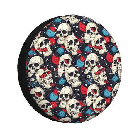 Salouo Rock Record Skull Artist Print Spare Tire Cover 14 17 Inch Spare