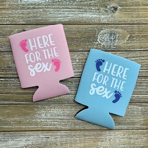 Here For The Sex Gender Reveal Baby Shower Can Coolers In Pink Etsy