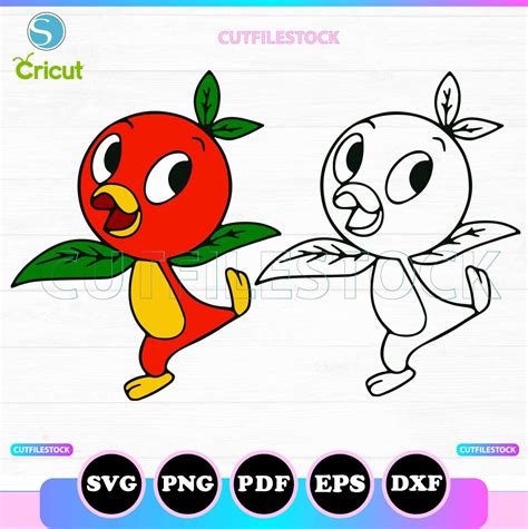 orange bird svg png character disney orange bird svg cricut