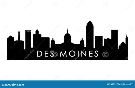 Des Moines Skyline Silhouette. Stock Vector - Illustration of outline ...