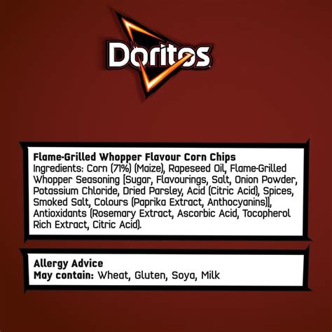 Doritos Burger King Flame Grilled Whopper Sharing Tortilla Chips Crisps