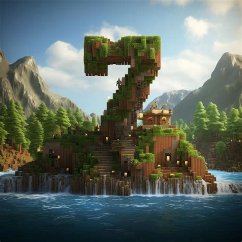 Premium Photo | Crafting the Perfect Number 7 A MinecraftThemed ...