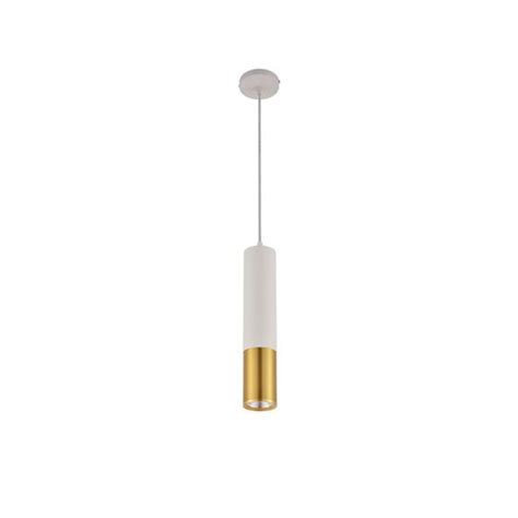 Pendente Led Adan 5w Branco Dourado 30cm 3000k Quente Nordecor