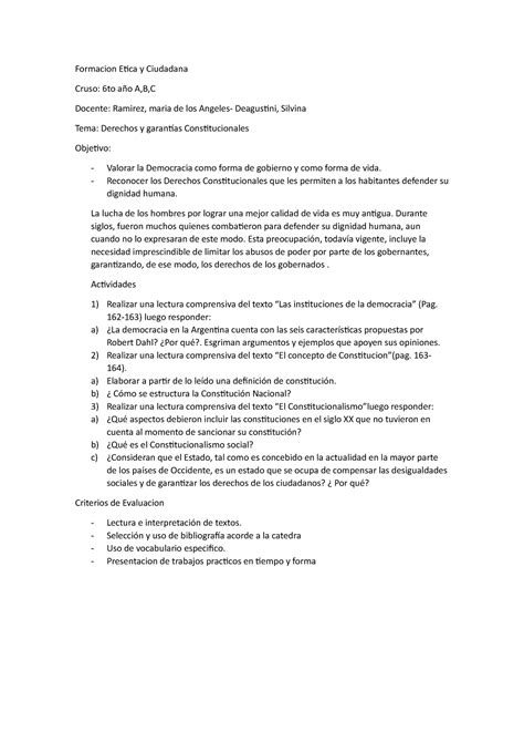 Formacion Etica Y Ciudadana A O Da Etapa Formacion Etica Y