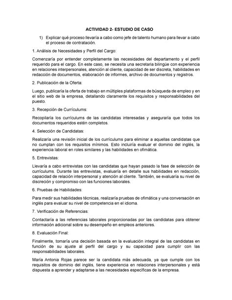 Actividad Estudio De Caso Actividad Estudio De Caso Explicar