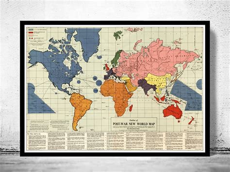 Old World Map Infamous New World Order 1942 World Map Gift World Map ...