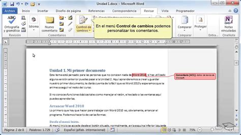 47 Curso De Word 2010 Insertar Comentarios Youtube