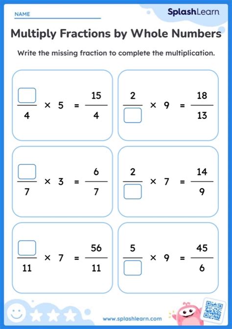 Worksheet Multiply Whole Number And Fraction