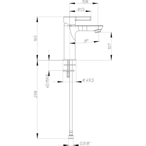 Rubinetto Miscelatore Monoforo Per Lavabo Serie Fiamma Jacuzzi Senz