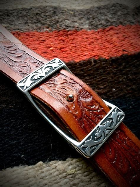 Vintage Style Leather Guitar Strap Western Sheridan Motifbrown 2 Tone Etsy