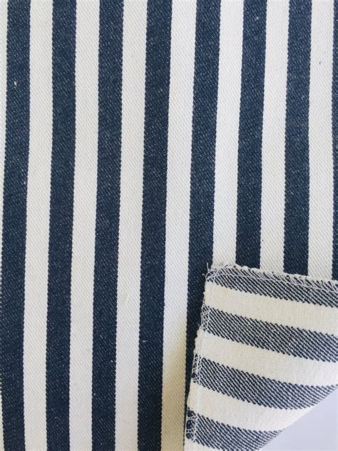 Plain Polyester Cotton Stripe Denim Mattress Fabric Check Stripes