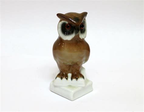 Vintage Owl Figurine Glass Eyes In West Germany No 5522b