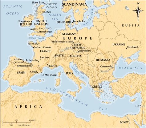 Chapter 1 Prehistoric Art of Europe: Map of the Prehistoric Sites