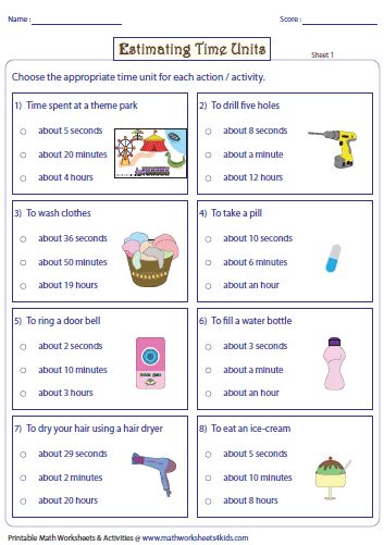 Estimating Worksheets Second Grade