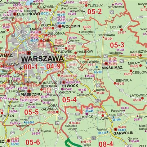 Polska Mapa Cienna Z Kodami Pocztowymi Arkusz