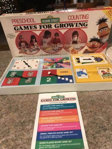 Vintage Sesame Street Preschool "Games for Growing" Board Game Ages 3 ...