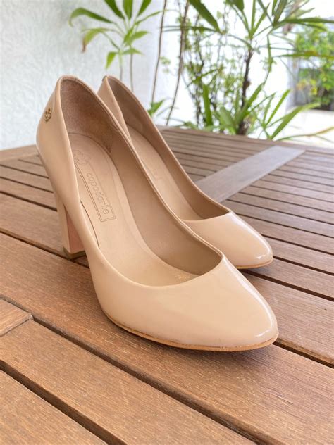 Scarpin Capodarte Bico Redondo Nude Sapato Feminino Capodarte Usado