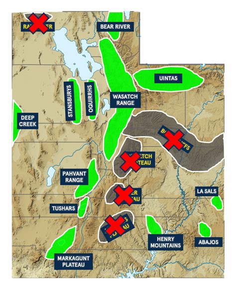 Wasatch Mountain Range Map