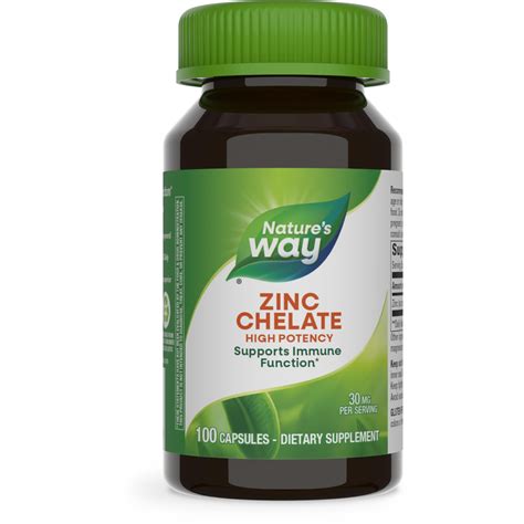 Nature S Way Zinc Chelate Supports Immune Function 30 Mg Per Serving